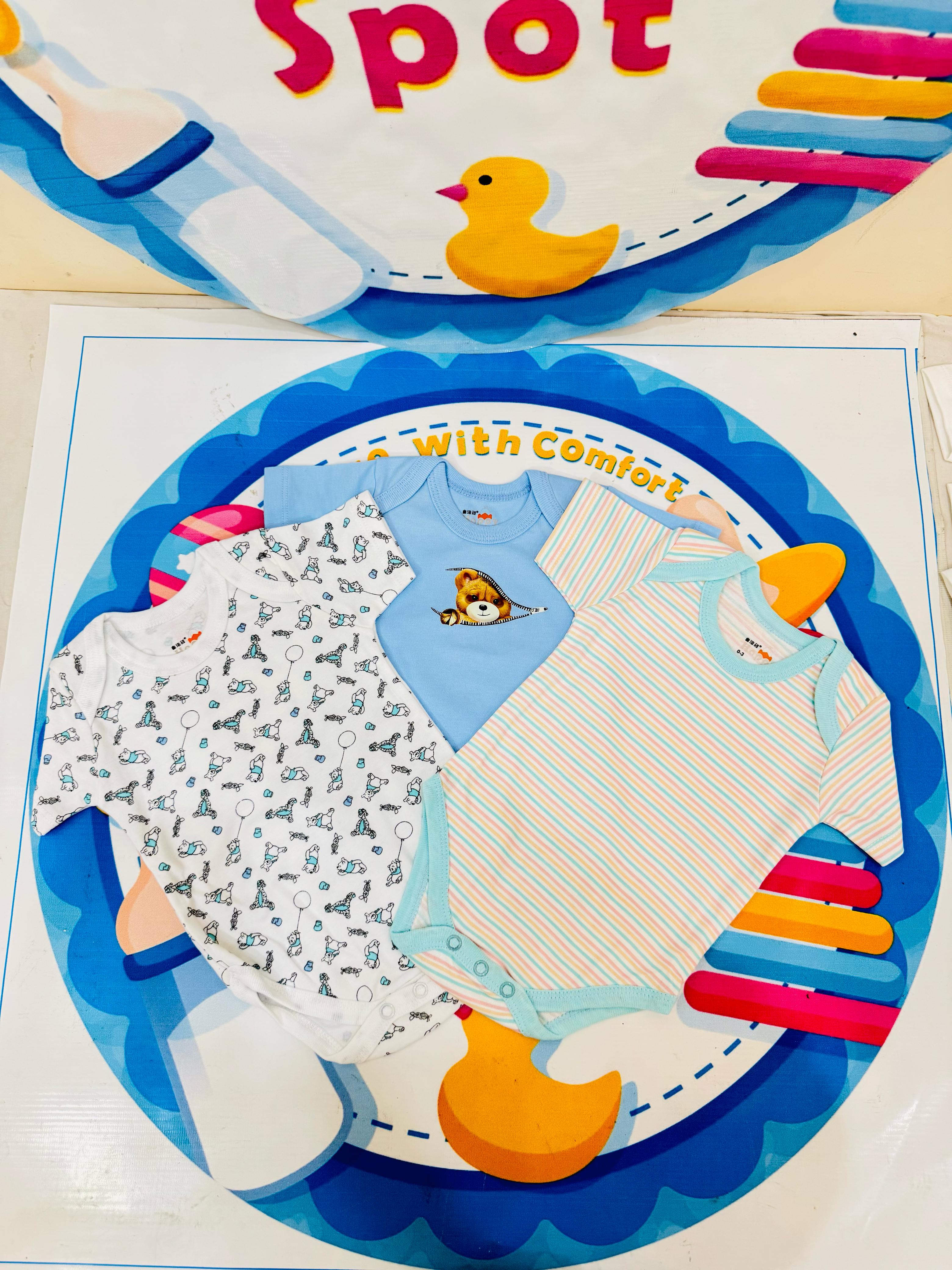 Baby Bodysuits Collection – Set of 3 (Half Sleeves)