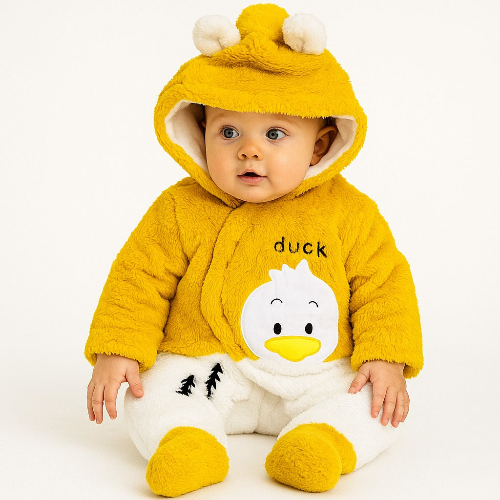 Baby Quilted Fur Winter Rompers – Cozy & Stylish