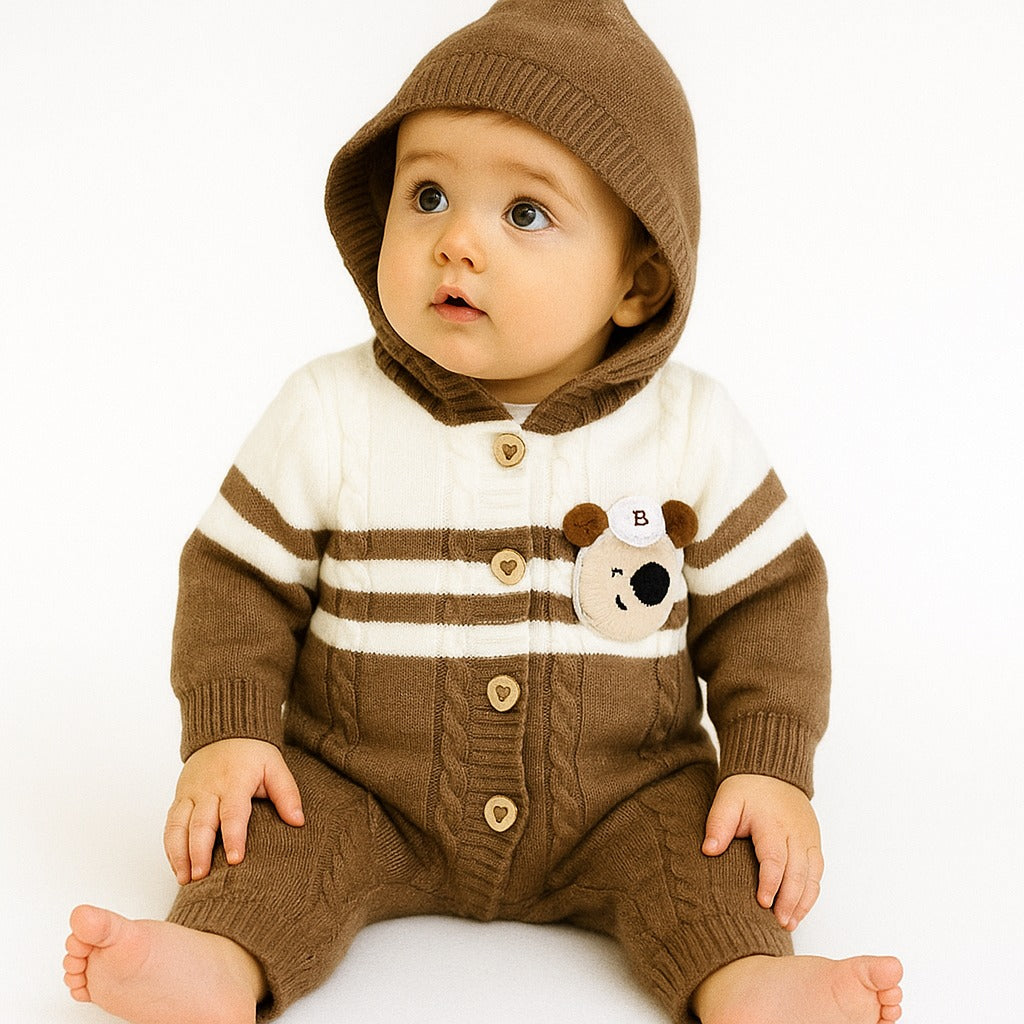 Imported Woolen Baby Rompers with cap
