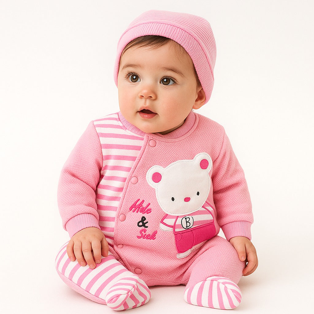 Winter Rompers with cap n bib(0-3months)