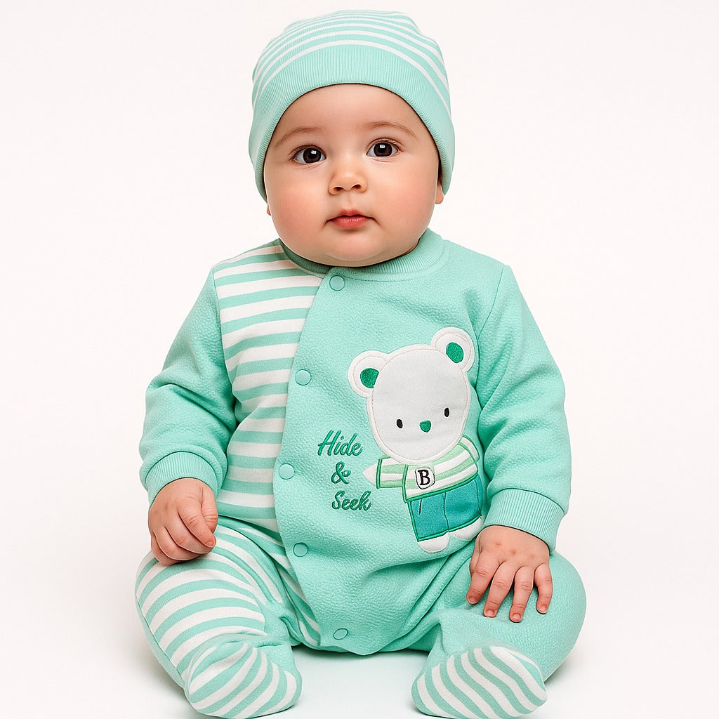 Winter Rompers with cap n bib(0-3months)