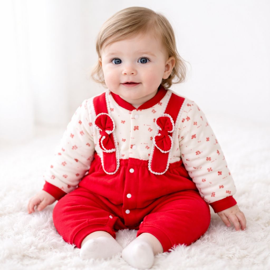Baby Quilted Foaming Winter Rompers – Cozy & Stylish