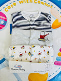 Dream Baby Pack of 3 Sleep Suit Rompers Collection GR(open feet)