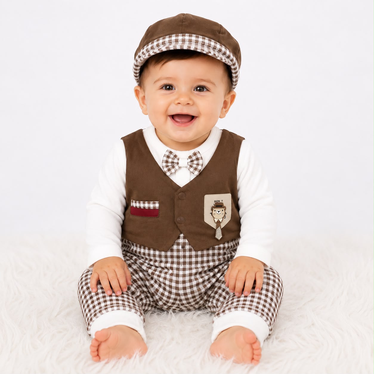 Blended Cotton Bear Romper – Available in 3 Beautiful Colors