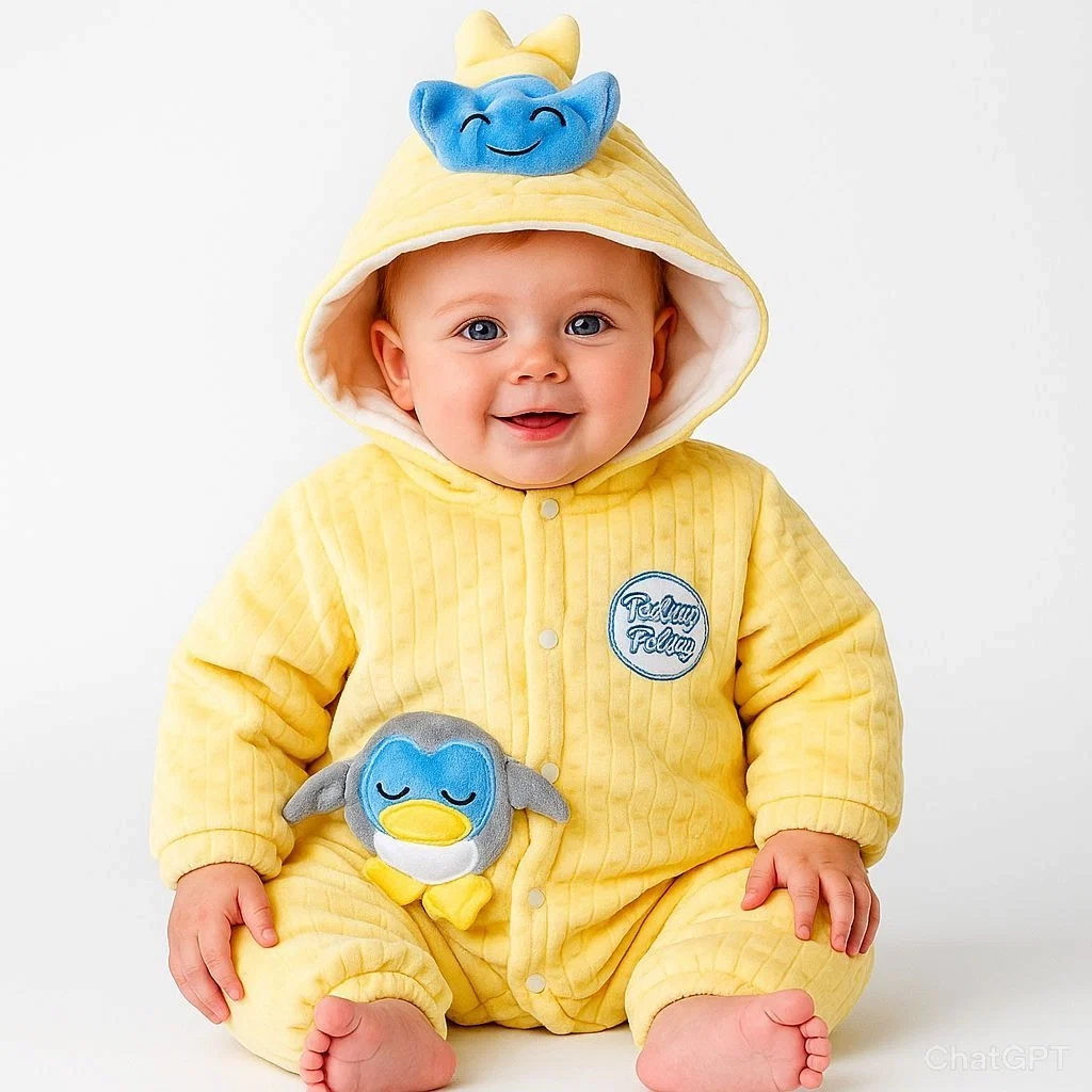 Baby Quilted Foaming Winter Rompers – Cozy & Stylish