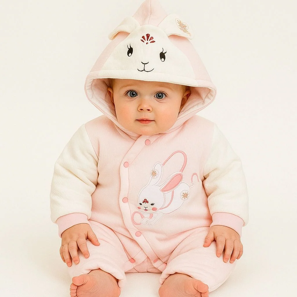 Baby Quilted Foaming Winter Rompers – Cozy & Stylish