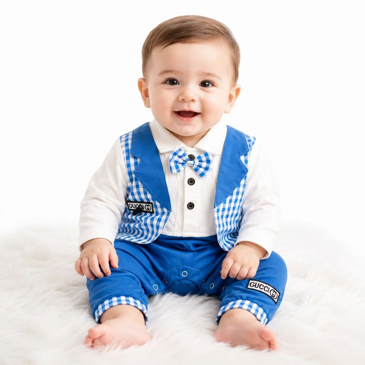 MG Premium Baby Rompers Range Tux (Blue)