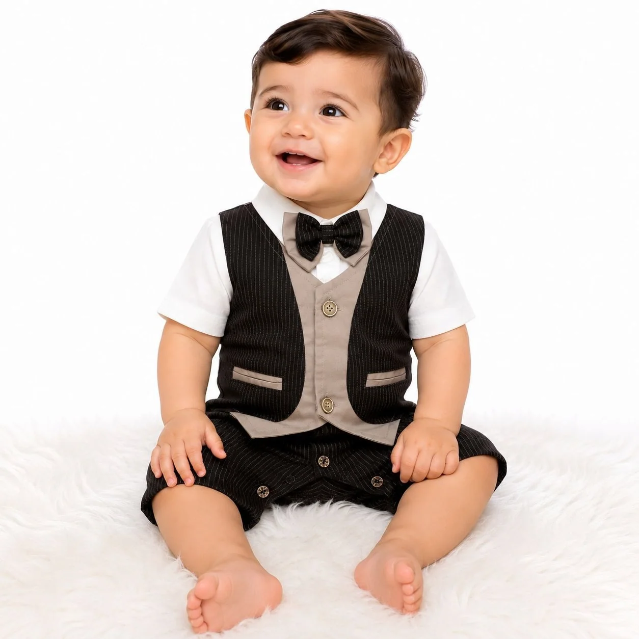 Baby Fit Rompers Range Tuxedo(BRN)