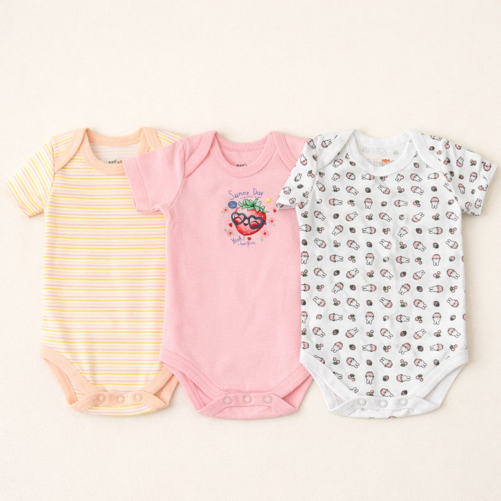 Baby Bodysuits Collection – Set of 3 (Half Sleeves)