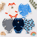 Pack of 5 Full-Sleeve Baby Bodysuits | Imported Babywear