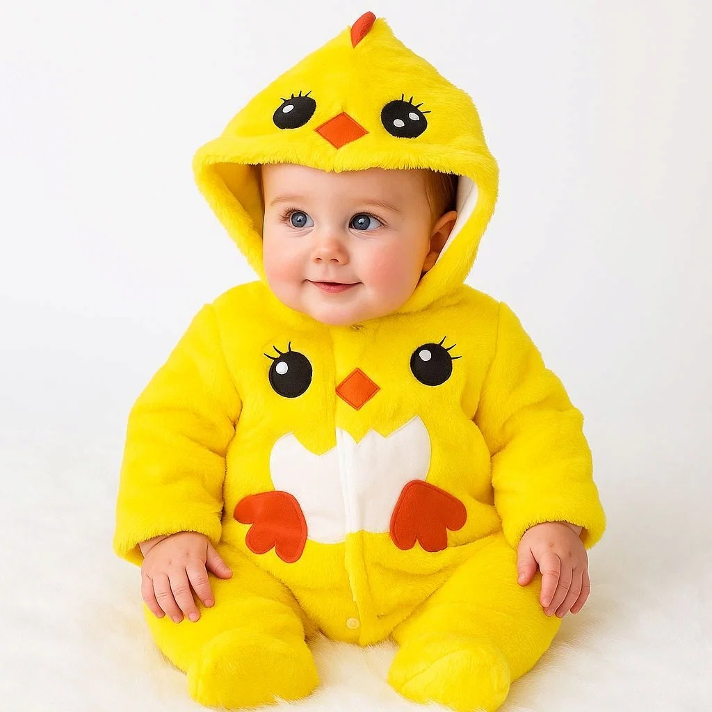 Baby Quilted Fur Winter Rompers – Cozy & Stylish D
