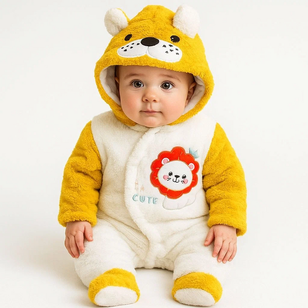 Baby Quilted Fur Winter Rompers – Cozy & Stylish