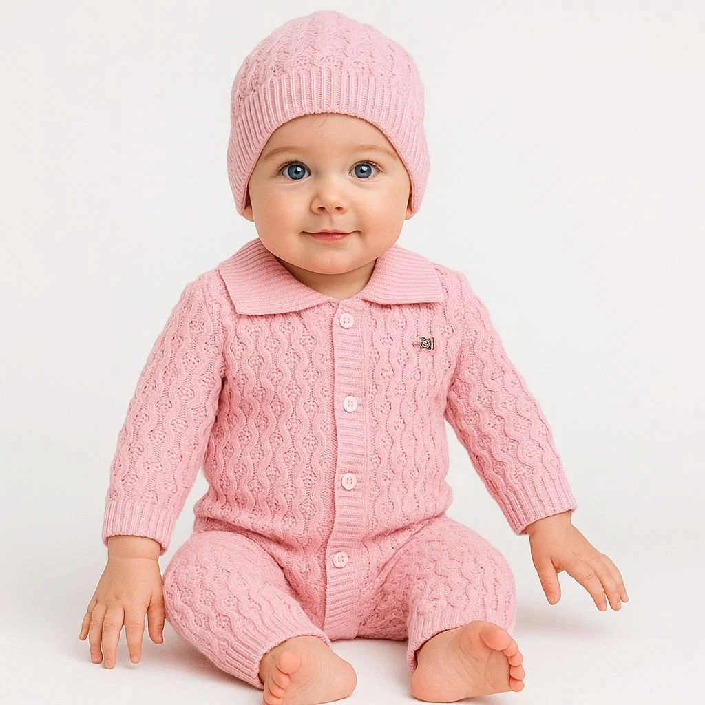 Baby Woolen Hooded Rompers(0-6 months)