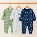 Dream Baby Pack of 3 Sleep Suit Rompers Collection GN(open feet)