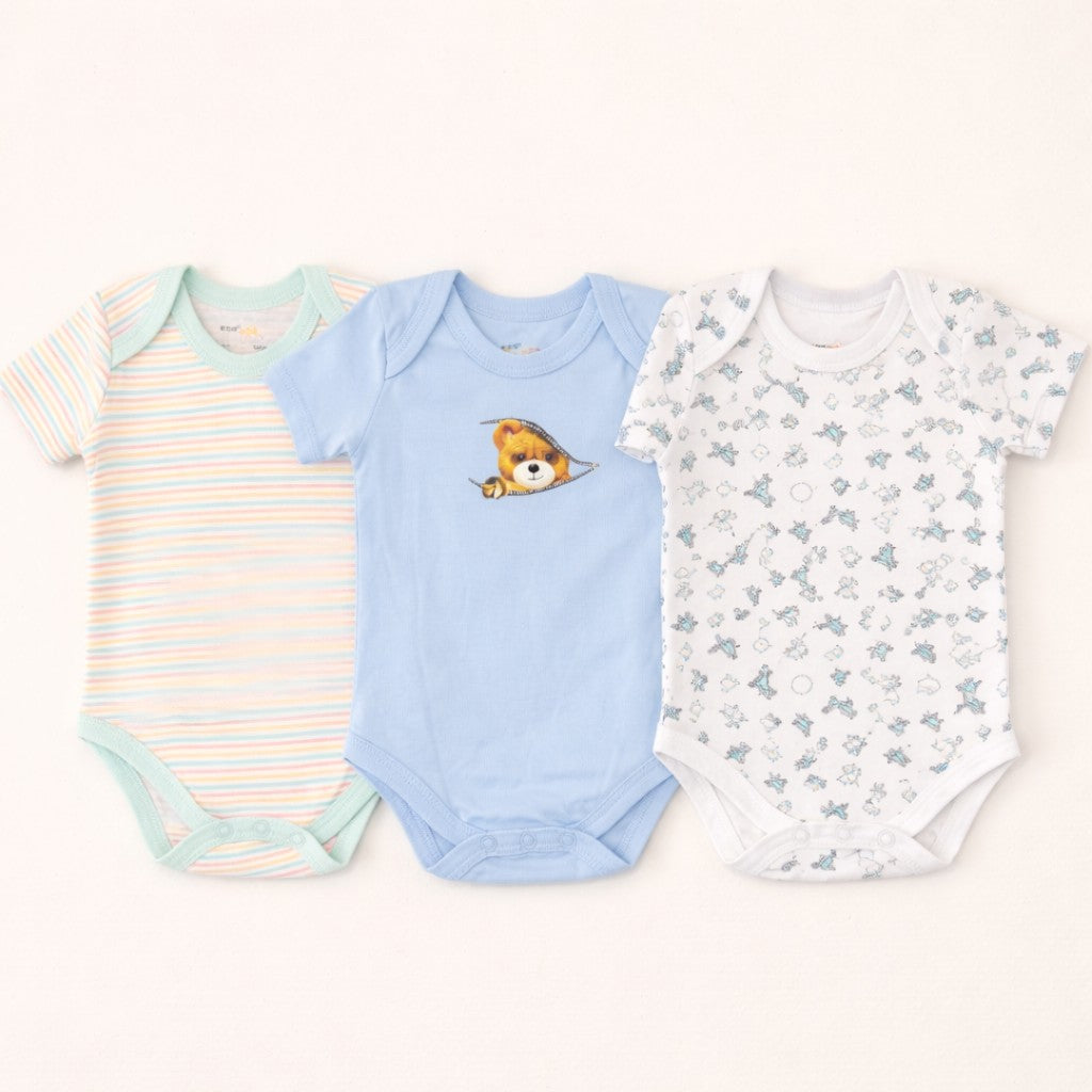 Baby Bodysuits Collection – Set of 3 (Half Sleeves)