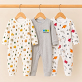 C/C Pack of 3 Sleep Suit Rompers Collection GR (Open Feet)