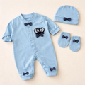 Fancy crown Romper set Blue