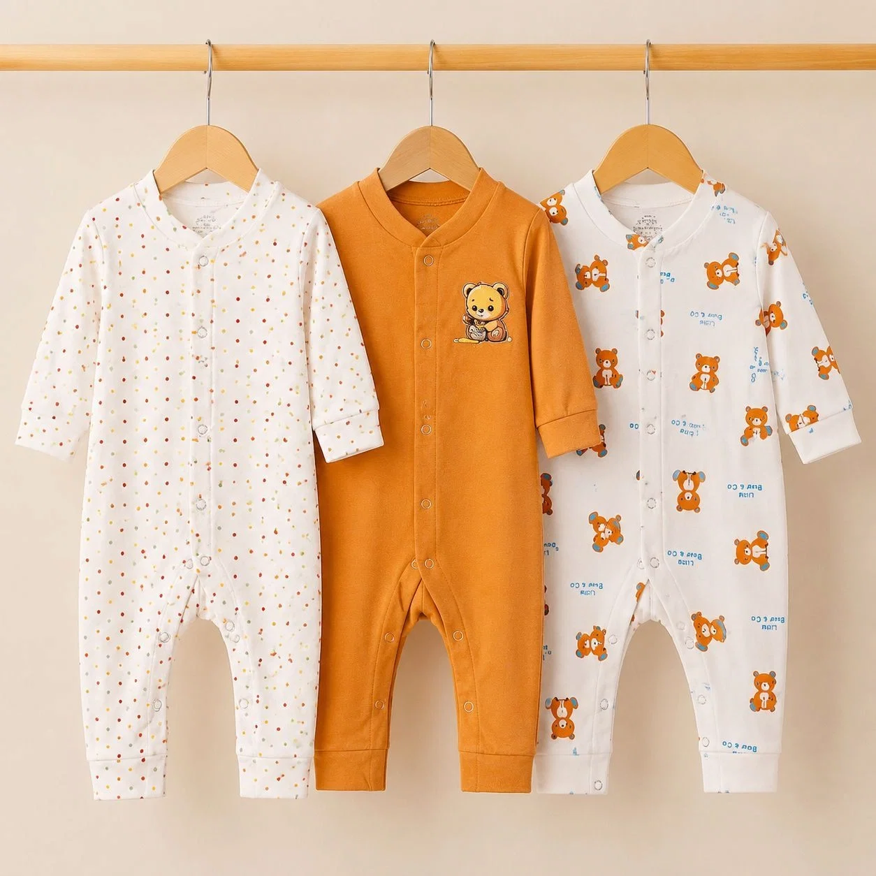 Carters Pack of 3 Sleep Suit Rompers Collection S (Open Feet)
